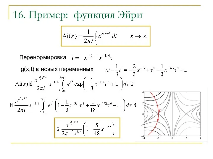 16. Пример: функция Эйри Перенормировка g(x,t) в новых переменных