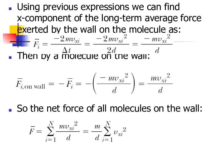 Using previous expressions we can find x-component of the long-term average