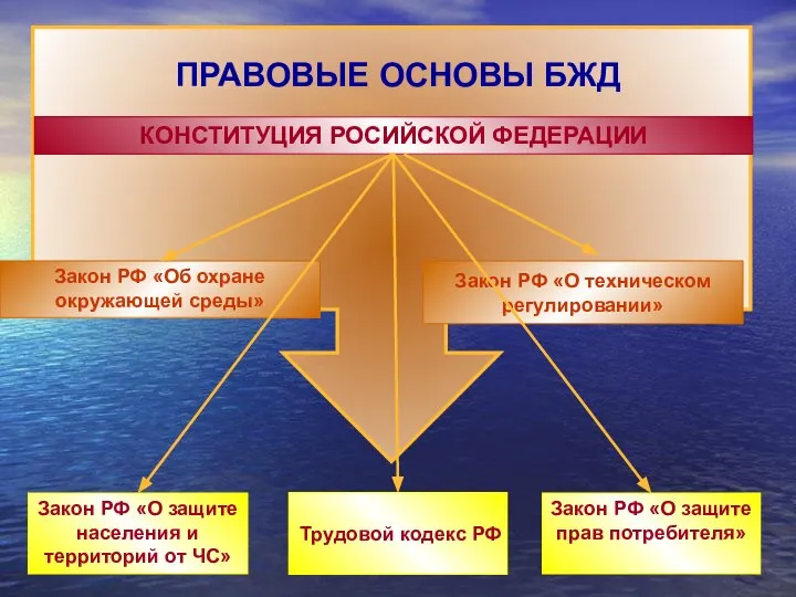 ПРАВОВЫЕ ОСНОВЫ БЖД Закон РФ «Об охране окружающей среды» Закон РФ