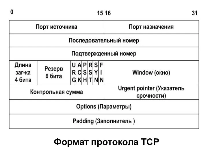 Формат протокола ТСР