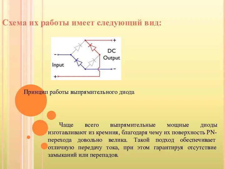 Схема их работы имеет следующий вид: Принцип работы выпрямительного диода Чаще