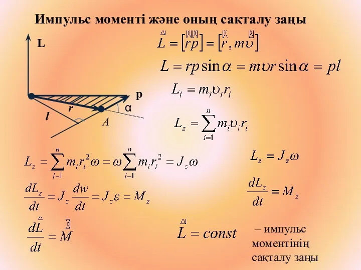 Импульс моменті және оның сақталу заңы – импульс моментінің сақталу заңы