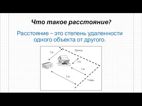 Что такое расстояние? Расстояние – это степень удаленности одного объекта от другого.