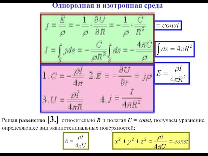 Решая равенство [3.] относительно R и полагая U = const, получаем