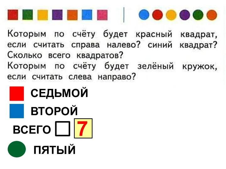 СЕДЬМОЙ ВТОРОЙ ВСЕГО 7 ПЯТЫЙ