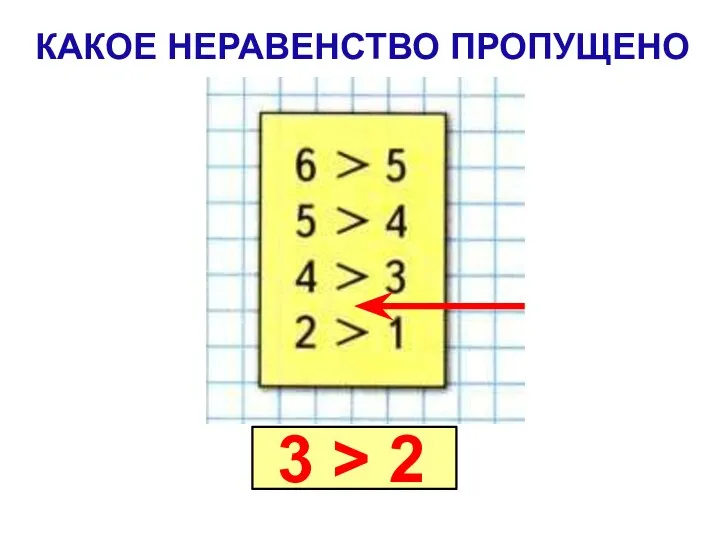 КАКОЕ НЕРАВЕНСТВО ПРОПУЩЕНО 3 > 2