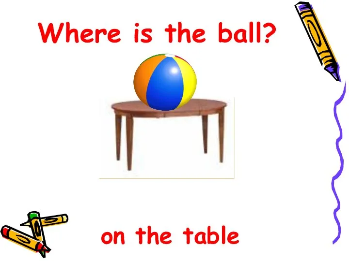 Where is the ball? on the table