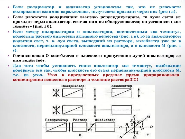 Если поляризатор и анализатор установлены так, что их плоскости поляризации взаимно