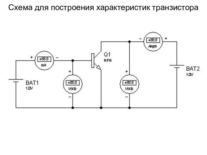 Схема для построения характеристик транзистора