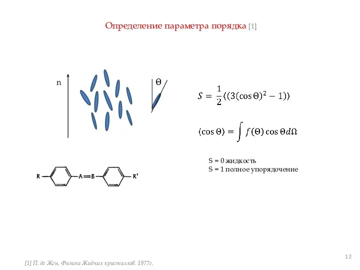 Определение параметра порядка [1] [1] П. де Жен. Физика Жидких кристаллов.