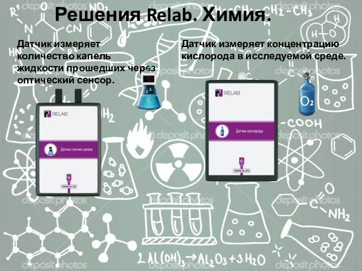 Решения Relab. Химия. Датчик измеряет количество капель жидкости прошедших через оптический