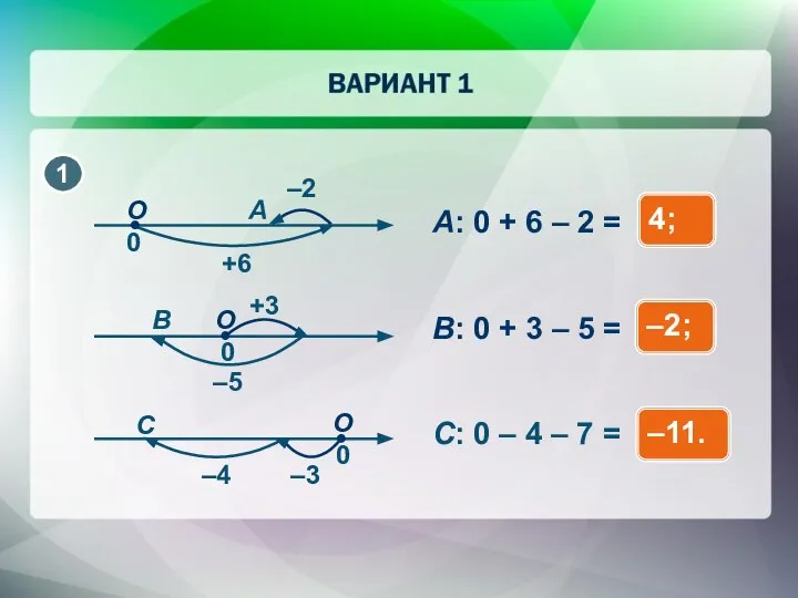 A: 0 + 6 – 2 = 4; B: 0 +