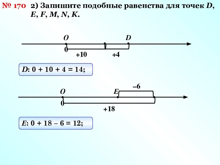 № 170 2) Запишите подобные равенства для точек D, Е, F,