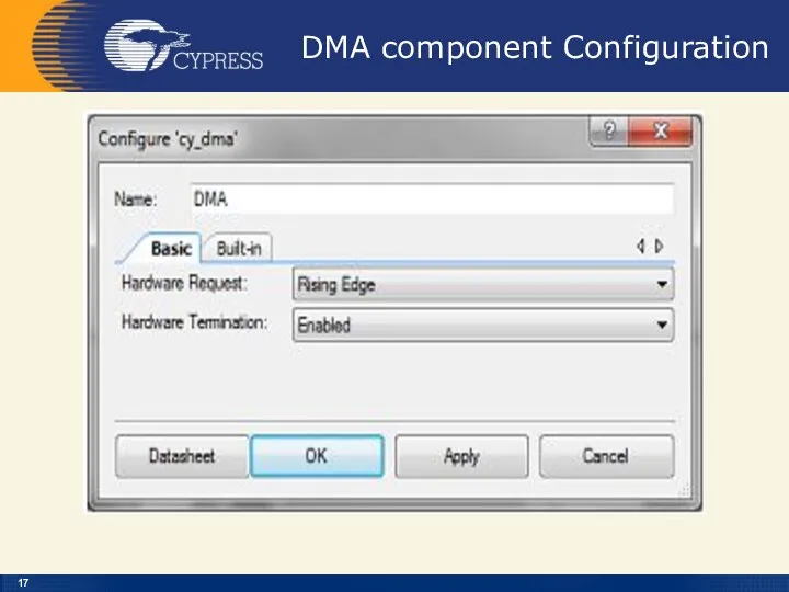 DMA component Configuration