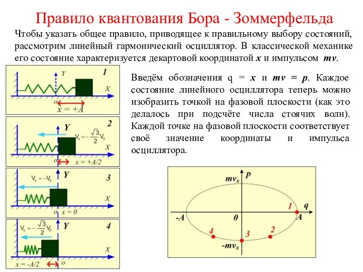 Правило квантования Бора - Зоммерфельда Чтобы указать общее правило, приводящее к