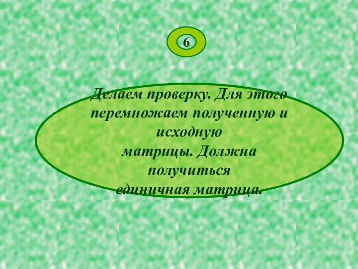 6 Делаем проверку. Для этого перемножаем полученную и исходную матрицы. Должна получиться единичная матрица.