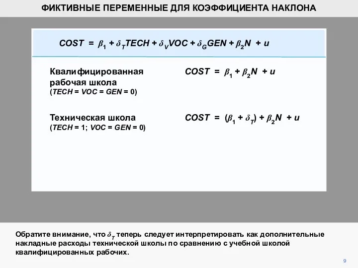 9 Обратите внимание, что δT теперь следует интерпретировать как дополнительные накладные