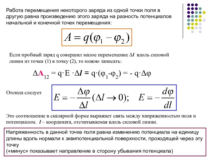 Работа перемещения некоторого заряда из одной точки поля в другую равна