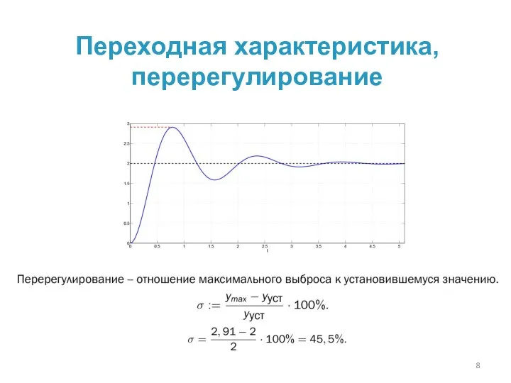 Переходная характеристика, перерегулирование