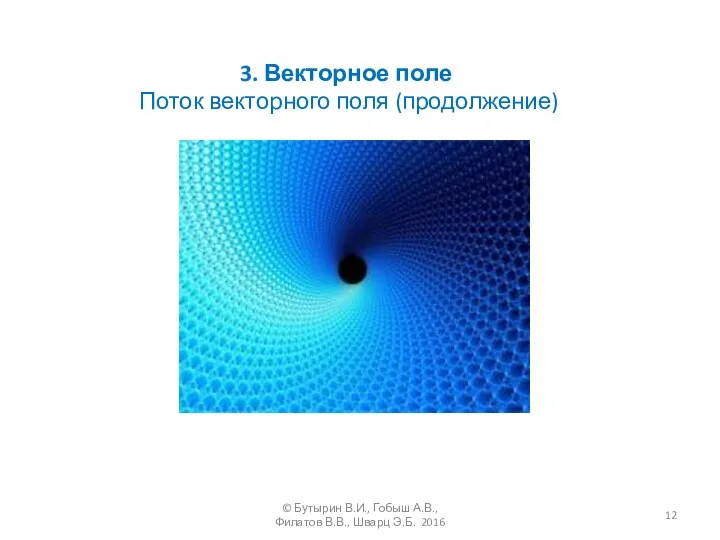 3. Векторное поле Поток векторного поля (продолжение) © Бутырин В.И., Гобыш