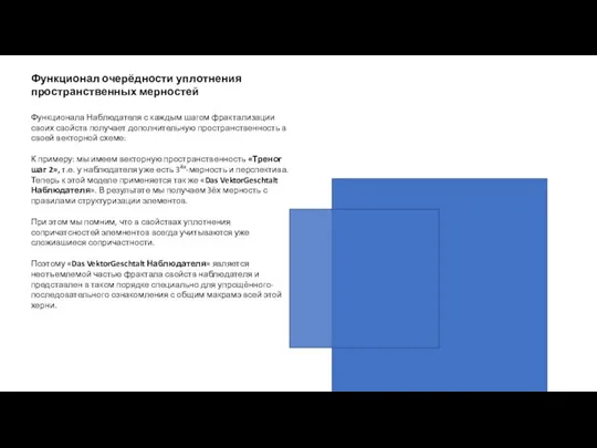 Функционал очерёдности уплотнения пространственных мерностей Функционала Наблюдателя с каждым шагом фрактализации