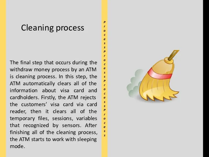 Cleaning process Process Process Process Process The final step that occurs