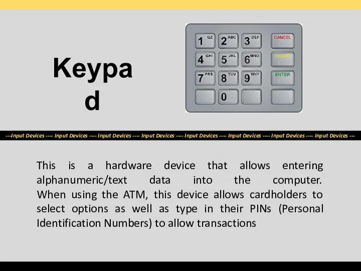 This is a hardware device that allows entering alphanumeric/text data into
