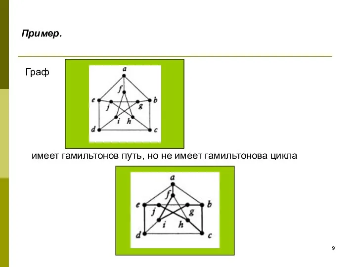 Пример. Граф имеет гамильтонов путь, но не имеет гамильтонова цикла