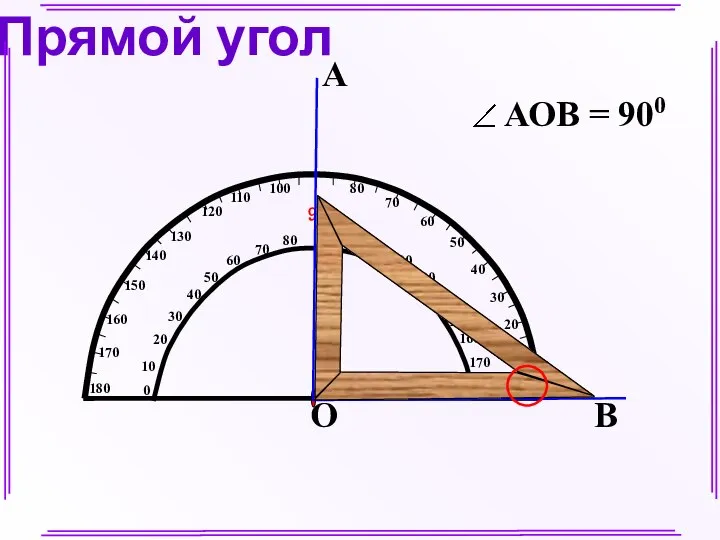 А В О Прямой угол