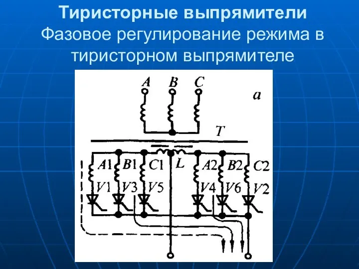 Тиристорные выпрямители Фазовое регулирование режима в тиристорном выпрямителе