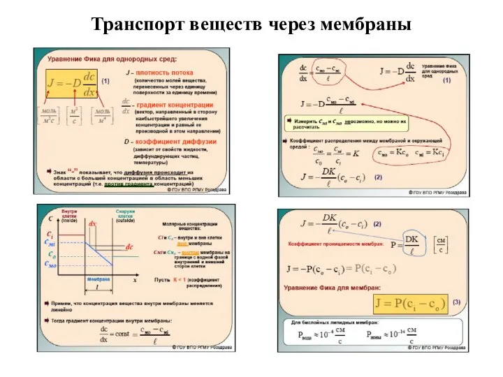 Транспорт веществ через мембраны