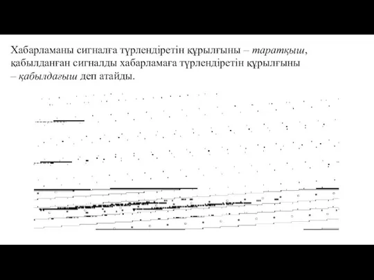 Хабарламаны сигналға түрлендіретін құрылғыны – таратқыш, қабылданған сигналды хабарламаға түрлендіретін құрылғыны – қабылдағыш деп атайды.