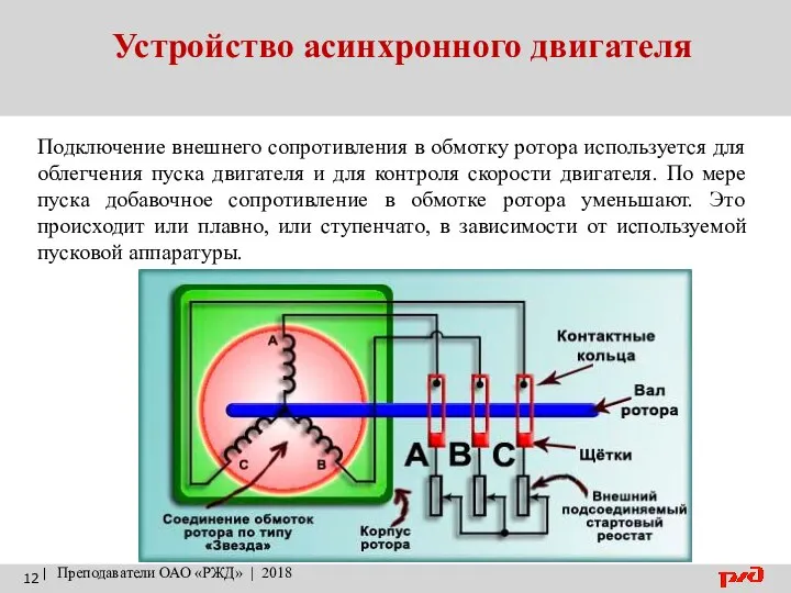 Устройство асинхронного двигателя | Преподаватели ОАО «РЖД» | 2018 Подключение внешнего