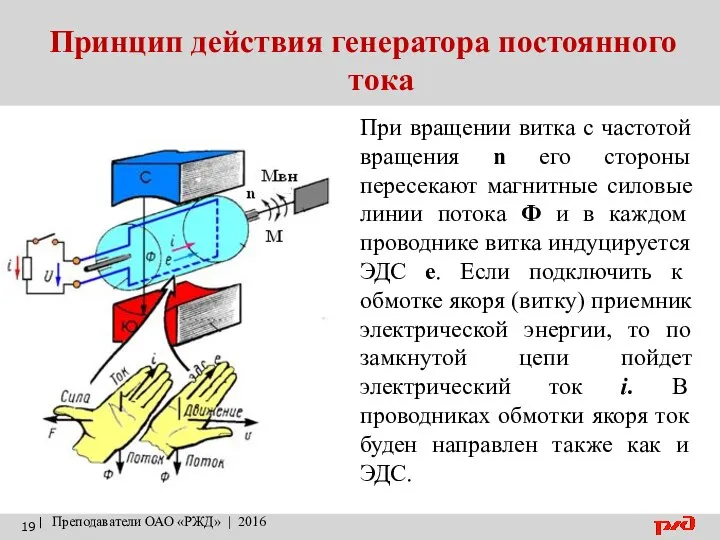Принцип действия генератора постоянного тока | Преподаватели ОАО «РЖД» | 2016