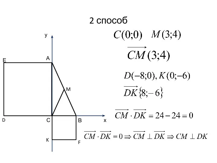 2 способ С А В х у Е D F K M а)