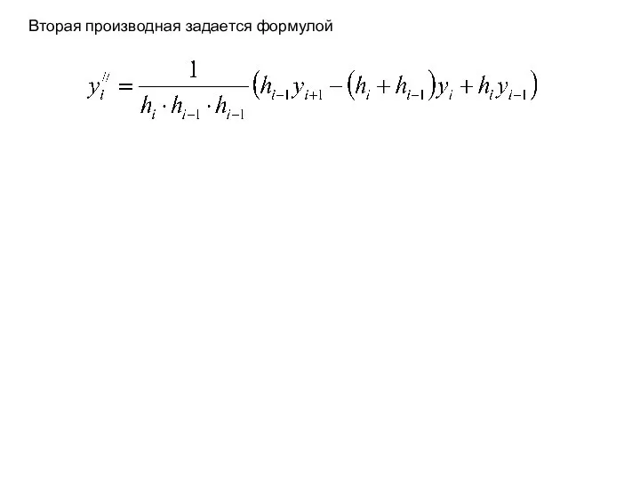 Вторая производная задается формулой