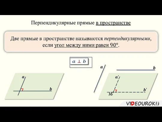 Перпендикулярные прямые в пространстве