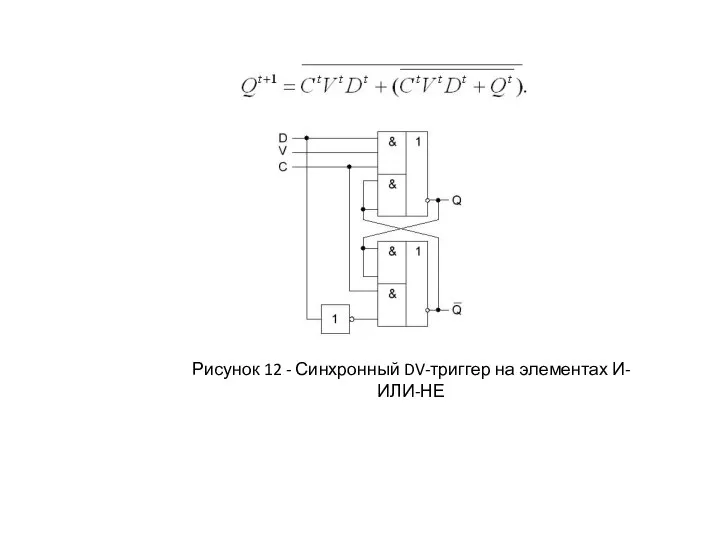 Рисунок 12 - Синхронный DV-триггер на элементах И-ИЛИ-НЕ