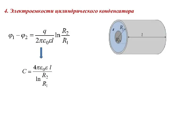 4. Электроемкости цилиндрического конденсатора