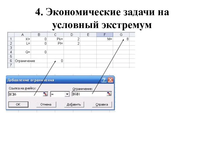 4. Экономические задачи на условный экстремум