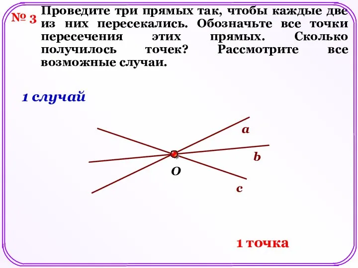 № 3 Проведите три прямых так, чтобы каждые две из них