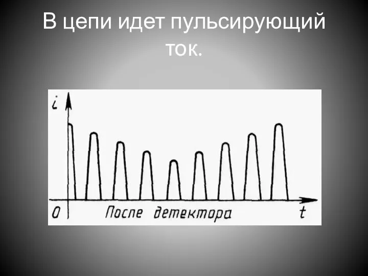 В цепи идет пульсирующий ток.