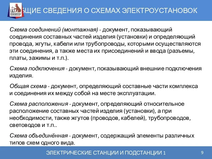 ОБЩИЕ СВЕДЕНИЯ О СХЕМАХ ЭЛЕКТРОУСТАНОВОК ЭЛЕКТРИЧЕСКИЕ СТАНЦИИ И ПОДСТАНЦИИ 1 Схема