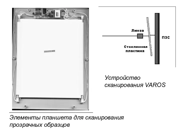Элементы планшета для сканирования прозрачных образцов Устройство сканирования VAROS