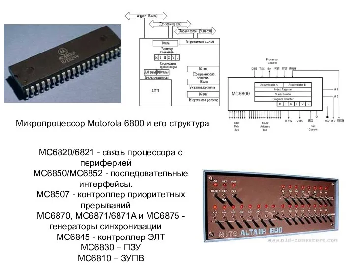 Микропроцессор Motorola 6800 и его структура MC6820/6821 - связь процессора с