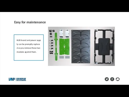 Easy for maintenance HUB board and power supply can be promptly