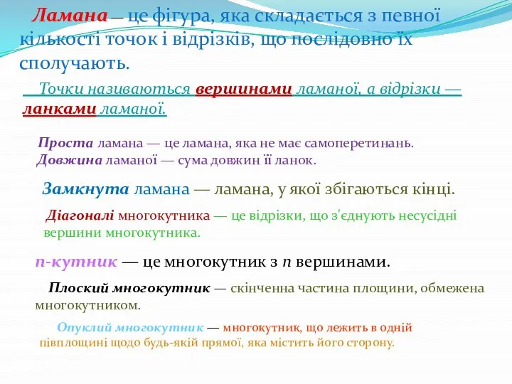 Ламана — це фігура, яка складається з певної кількості точок і