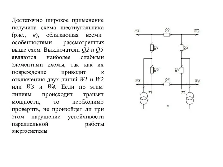 Достаточно широкое применение получила схема шестиугольника (рис., в), обладающая всеми особенностями