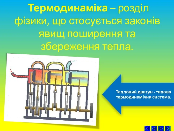 Термодинаміка – розділ фізики, що стосується законів явищ поширення та збереження