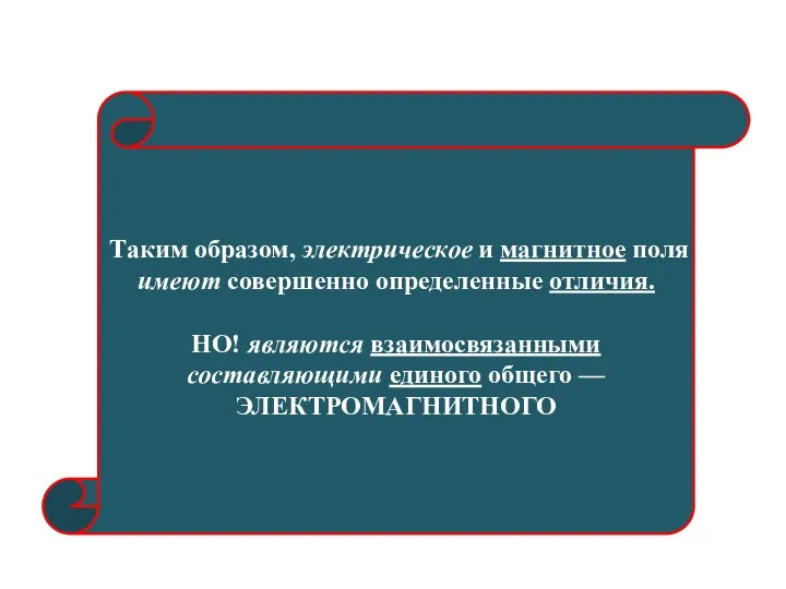 Таким образом, электрическое и магнитное поля имеют совершенно определенные отличия. НО!